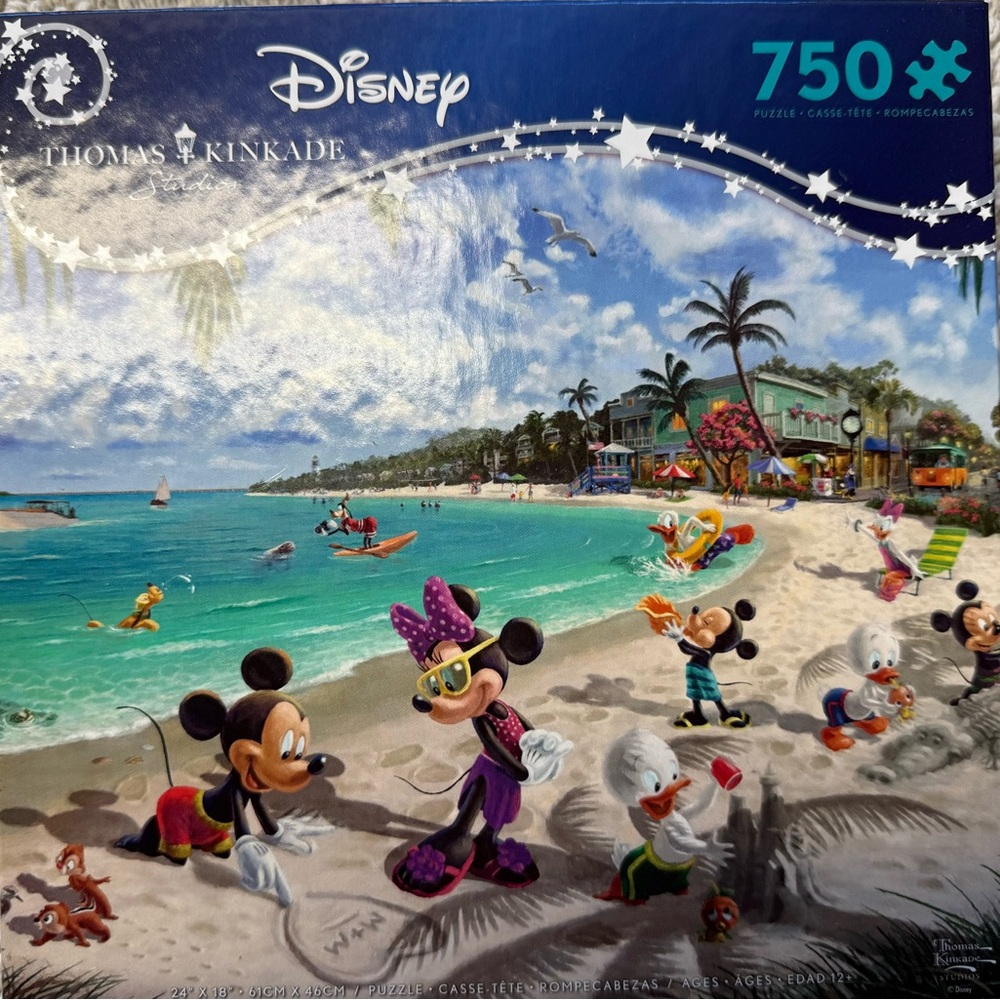 Thomas Kinkade Disney Beach Adventure Puzzle with Mickey and Minnie